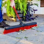 Libman High Power Multi-Surface Push Broom 24" Red & Black Steel Handle - Image 2