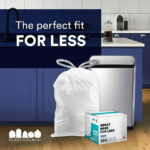 Plasticplace Trash Bags, Compatible with simplehuman Code B (200 Count) White Drawstring Garbage Liners 1.6 Gallon / 6 Liter, 12.5" x 15.5" - Image 2