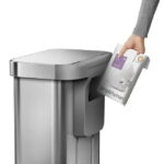 simplehuman 55 Liter / 14.5 Gallon Rectangular Kitchen Step Trash Can, Brushed Stainless Steel - Image 3